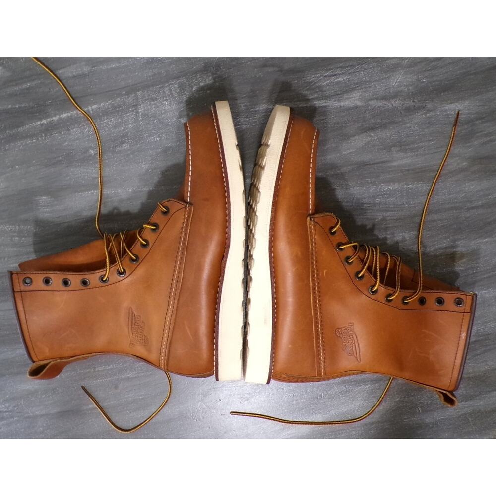 Vtg Red Wing Boots 10.5C Leather Moc Toe 10877 8” Heritage Made in USA New FLAG - Picture 13 of 16